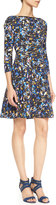 Thumbnail for your product : Erdem Vivi Printed Jersey 3/4-Sleeve Dress