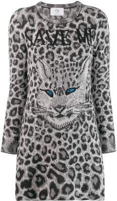 Alberta Ferretti leopard intarsia knit dress