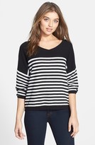 Thumbnail for your product : Vince Camuto V-Neck Stripe Cotton Sweater