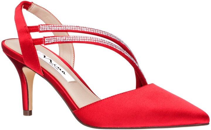 red pointed toe heels