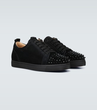 Christian Louboutin Men's Louis Junior Spikes Flat Sneakers - Black - Size 14