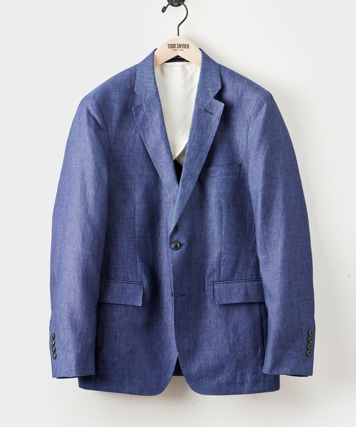 Todd Snyder Italian Linen Soft Sutton Suit Jacket in Navy ShopStyle