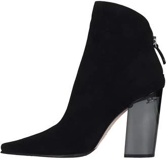 Le Silla High Heels Ankle Boots In Black Suede