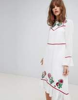 Thumbnail for your product : ASOS Design Embroidered Yoke Western Midi Dress