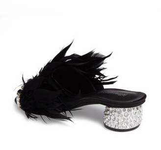 Jeffrey Campbell Women's Zazu Feathered Slide Sandal