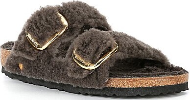 Women's Arizona Big Buckle Teddy Shearling Slide Sandals