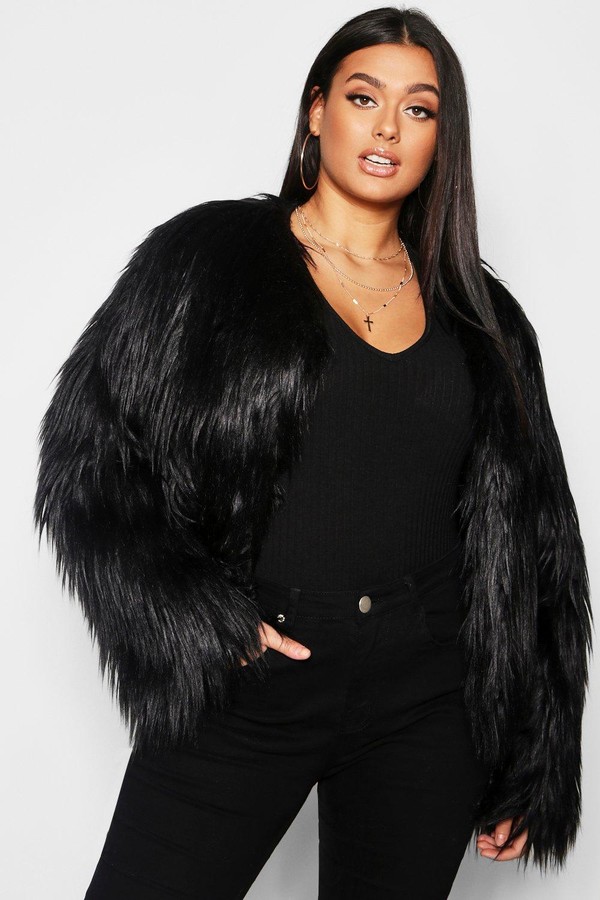 boohoo Plus Shaggy Faux Fur Jacket - ShopStyle