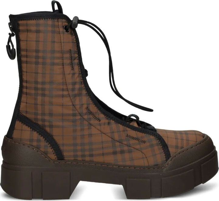 Vic Matié Plaid-Pattern Lace-Up Boots