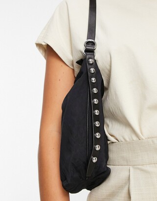Rebecca Minkoff top handle side detail shoulder bag in black
