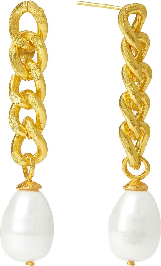 Ottoman Hands Edith Pearl Chain Drop Earrings ShopStyle