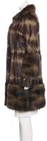 Thumbnail for your product : Dennis Basso Fox-Trimmed Fur Coat Brown Dennis Basso Fox-Trimmed Fur Coat