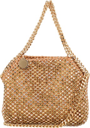 - Save 8% Stella McCartney Falabella Mini Crystal Mesh And Satin in Gold Metallic Womens Shoulder bags Stella McCartney Shoulder bags 