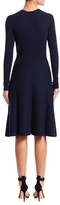 Thumbnail for your product : Lela Rose Wool Long-Sleeve Flare Dress