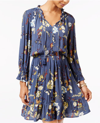 American Rag Ruffled Floral-Print Fit & Flare Dress, Only at Macy's