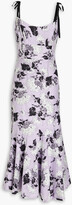 Thumbnail for your product : ML Monique Lhuillier Floral-design cloqué midi dress