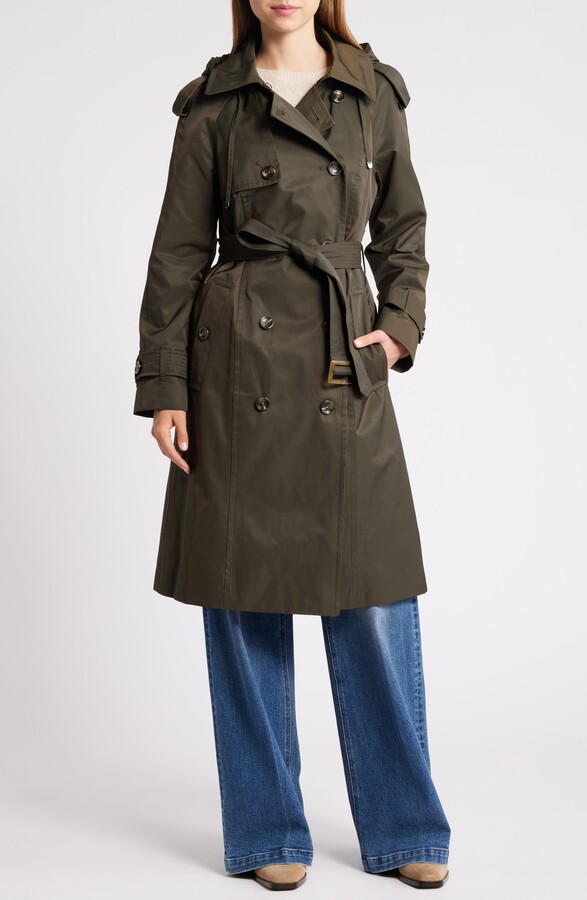 London Fog Water Resistant Belted Trench Coat