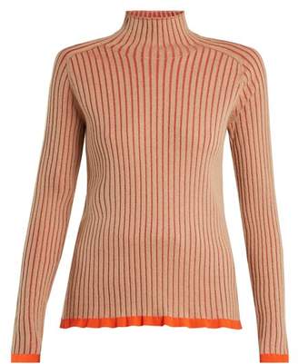 Burberry - Contrast Trim Cashmere Blend Sweater - Womens - Beige