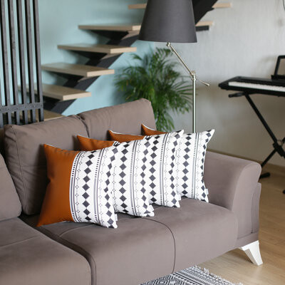 Square Faux Leather Pillow Cover