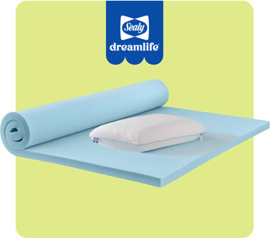 Sealy Dreamlife 1.5" Topper, Twin XL and Molded Pillow Bundle