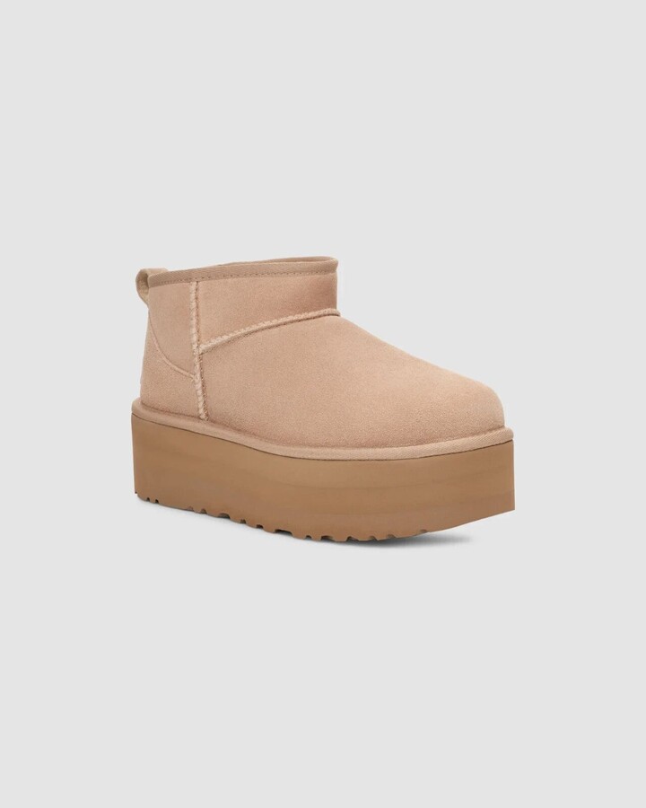 UGG Classic Ultra Mini 1135092-SAN Boot Women's 5 Brown Platform Bootie RHS3427