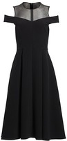 Thumbnail for your product : Teri Jon by Rickie Freeman Illusion Yoke Cold-Shoulder A-Line Dress