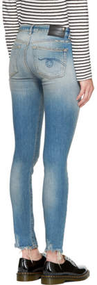 R 13 Blue Alison Skinny Crop Jeans