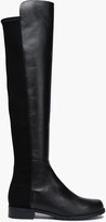 Thumbnail for your product : Stuart Weitzman Jersey-paneled leather knee boots