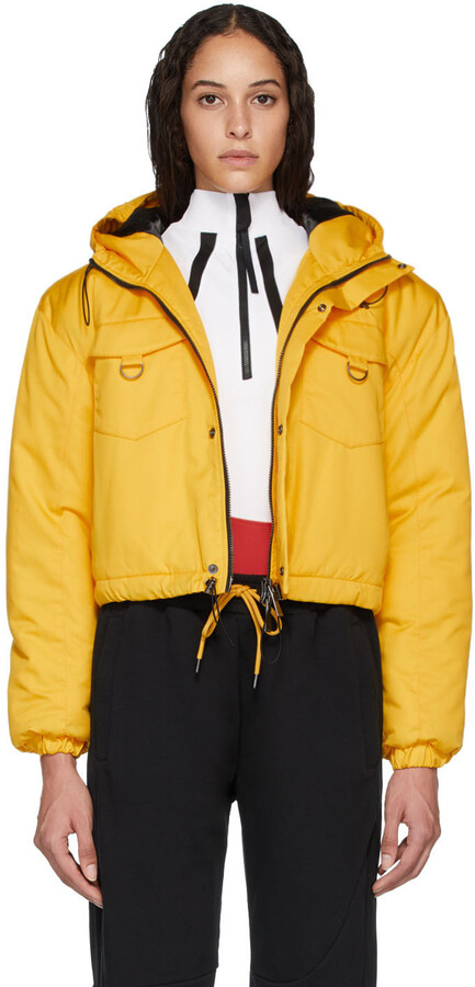 Pyer Moss Yellow Cropped Puffer Jacket - ShopStyle