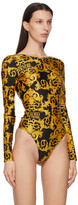 Thumbnail for your product : Versace Jeans Couture Black Baroque Long Sleeve Bodysuit