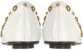 Thumbnail for your product : Marc Jacobs White Studed Leather Ballerina