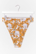 Thumbnail for your product : Nasty Gal Womens Floral Crop High Leg Bikini - Yellow - 8