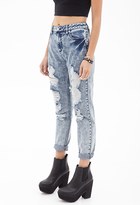 Thumbnail for your product : Forever 21 High-Waisted - Distressed Jeans