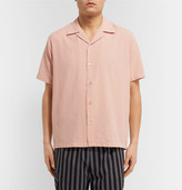 Thumbnail for your product : Cmmn Swdn Camp-Collar Garment-Dyed Slub Cotton Shirt