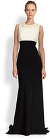 Thumbnail for your product : Carmen Marc Valvo Sleeveless Bicolored Gown