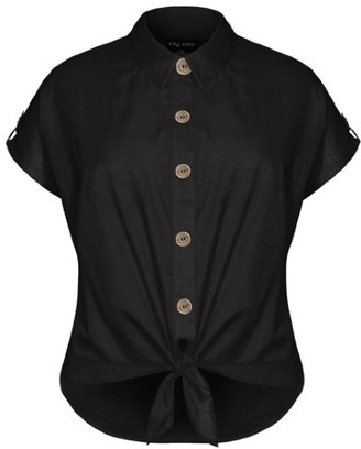City Chic Explore Button Shirt - black