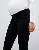 Thumbnail for your product : ASOS Maternity ASOS DESIGN Maternity high rise ridley 'skinny' jeans in clean black with under the bump waistband
