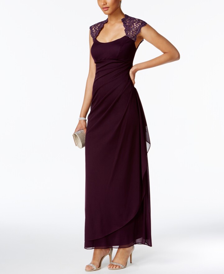 plum evening gown