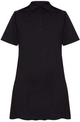 PrettyLittleThing Black Polo Shirt Dress