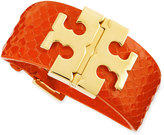 Thumbnail for your product : Tory Burch Wide Snake-Embossed T-Hinged Bracelet, Sapphire Blue