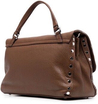 Zanellato Pebbled Leather Studded Satchel Bag