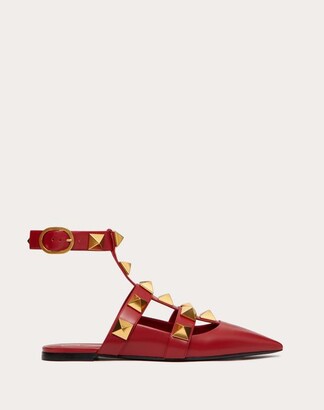 ROMAN STUD CALFSKIN LOW BALLET FLAT for Woman | Valentino Online Boutique