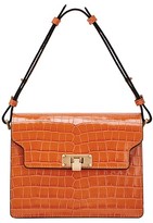 Thumbnail for your product : Marge Sherwood Croc-Embossed Leather Shoulder Bag