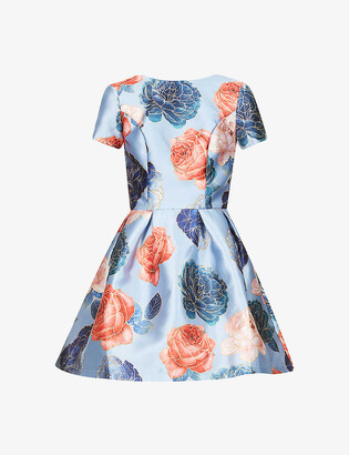 Chi Chi London Mariyah floral-print satin-twill mini dress - ShopStyle