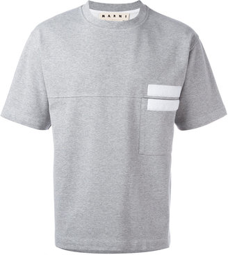Marni textured panel T-shirt - men - Cotton - 50