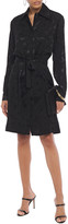 Thumbnail for your product : VVB Belted Satin-jacquard Shirt Dress