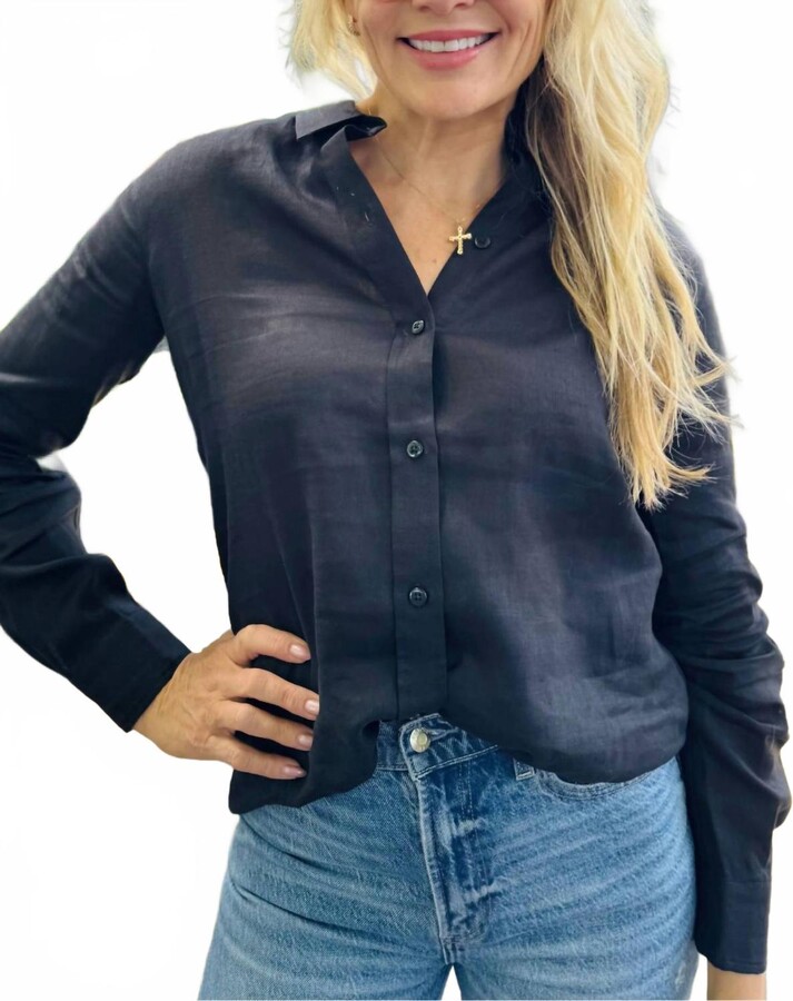 Pure Amici Button Down Shirt In Black