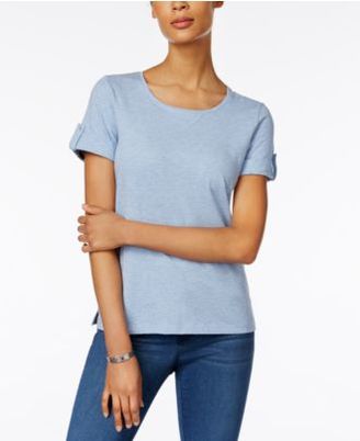 Karen Scott Cuffed Cotton Active T-Shirt, Created for Macy's