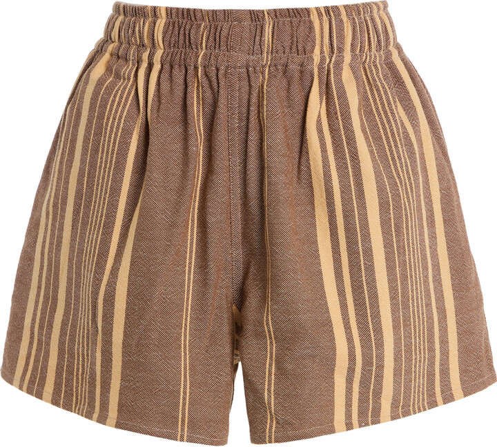 MARRAKSHI LIFE Exclusive Striped Cotton High-Rise Shorts