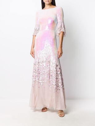 Temperley London Celestial iridescent sequin-embellished gown