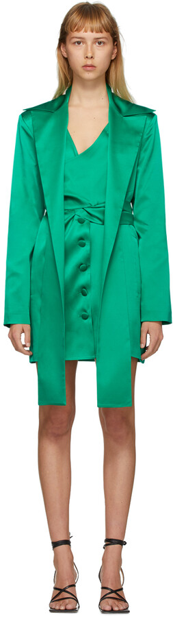 green silk blazer